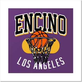 Encino LA Retro Hoop Posters and Art